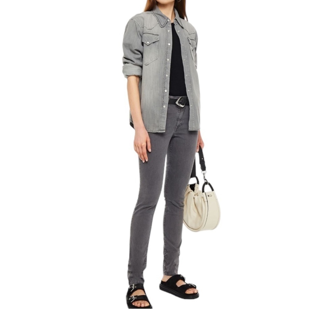 Isabel Marant Ėtoile Jeans 40 Gray Midrise Quiet Luxury Back to School